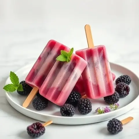 Creamy Keto Blackberry Popsicles