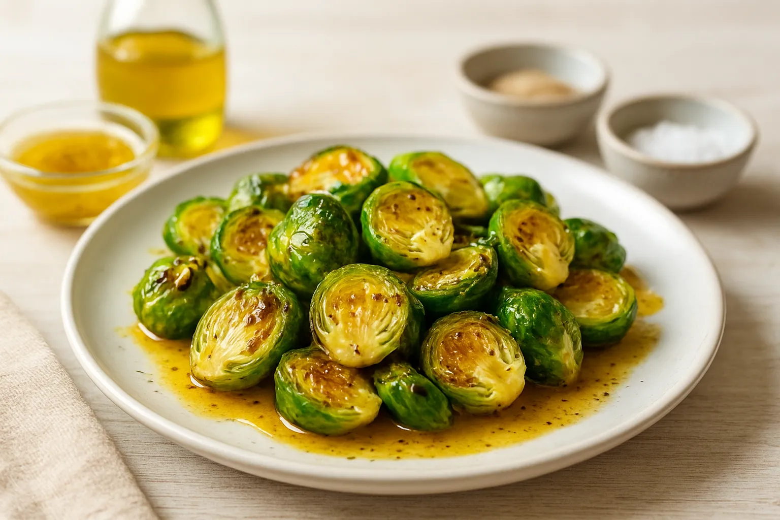 Roasted Brussels Sprouts with Mustard Vinaigrette