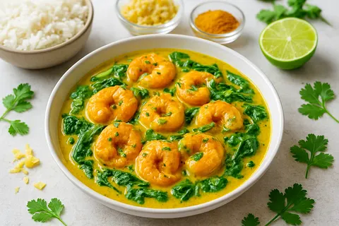 Turmeric Shrimp Collagen Curry with Coconut Milk