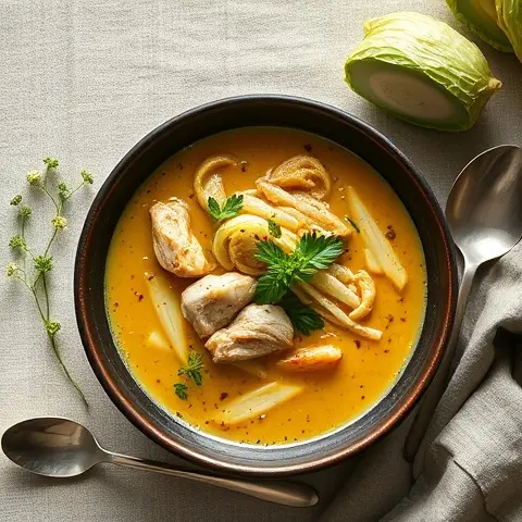 Ginger Chicken and Cabbage Soup