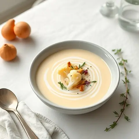 Creamy Roasted Cauliflower & Almond Milk Soup