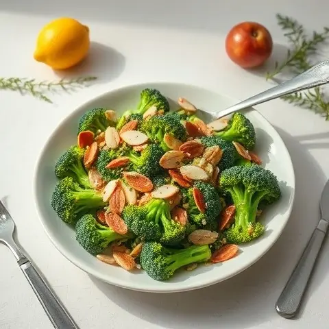 Crunchy Broccoli & Almond Salad with Lemon Vinaigrette