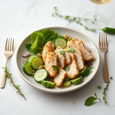 Fresh Herb Chicken Salad with Cucumber