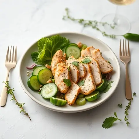 Fresh Herb Chicken Salad with Cucumber