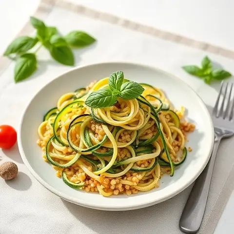 Millet & Zucchini Ribbon Toss with Fresh Basil