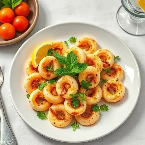 Ginger-Garlic Calamari with Parsley Lemon Salad