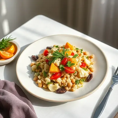Roasted Cauliflower & Chickpea-Free Tabbouleh