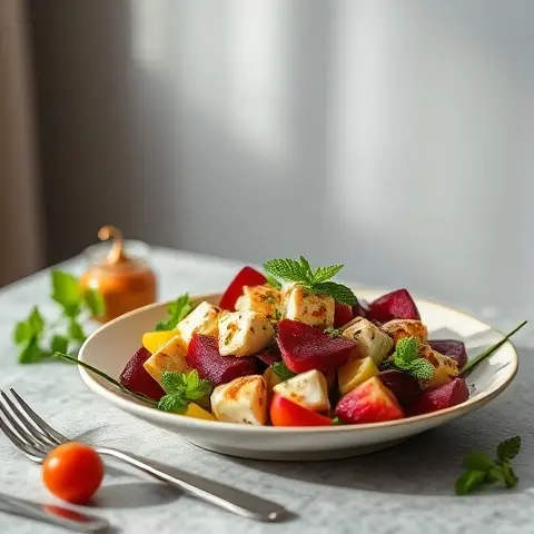 Beet & Paneer Tikka Salad with Mint