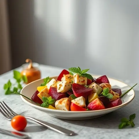 Beet & Paneer Tikka Salad with Mint