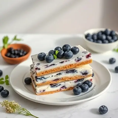 Delicious Blueberry Cheesecake Yogurt Bars