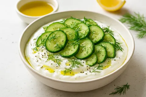 Keto Savory Yogurt Bowl with Cucumber & Dill