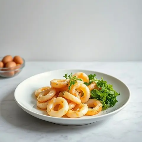 Ginger-Garlic Calamari with Herb Salad