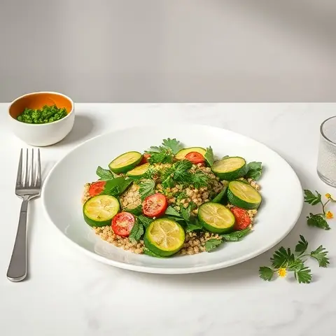 Zucchini and Millet Salad with Parsley and Olive Oil