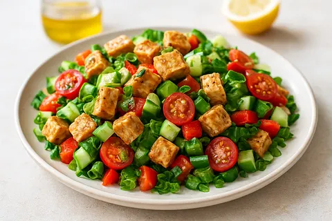 Tempeh Tahini-Free Chopped Salad