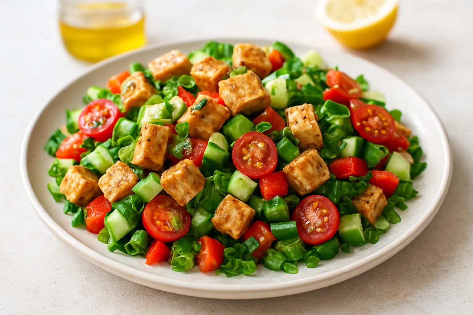 Tempeh Tahini-Free Chopped Salad