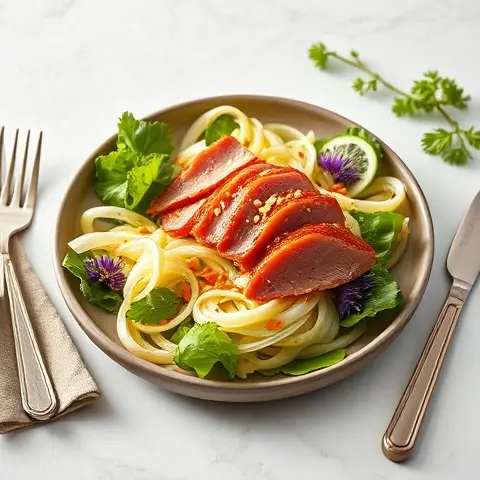 Sesame-Ginger Ahi Tuna & Napa Cabbage Salad