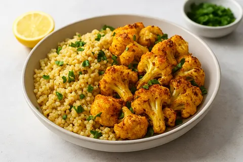 Nutritious Millet & Roasted Cauliflower Bowl with Fresh Parsley