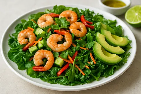 Anti-Inflammatory Shrimp and Mango-Free Green Salad