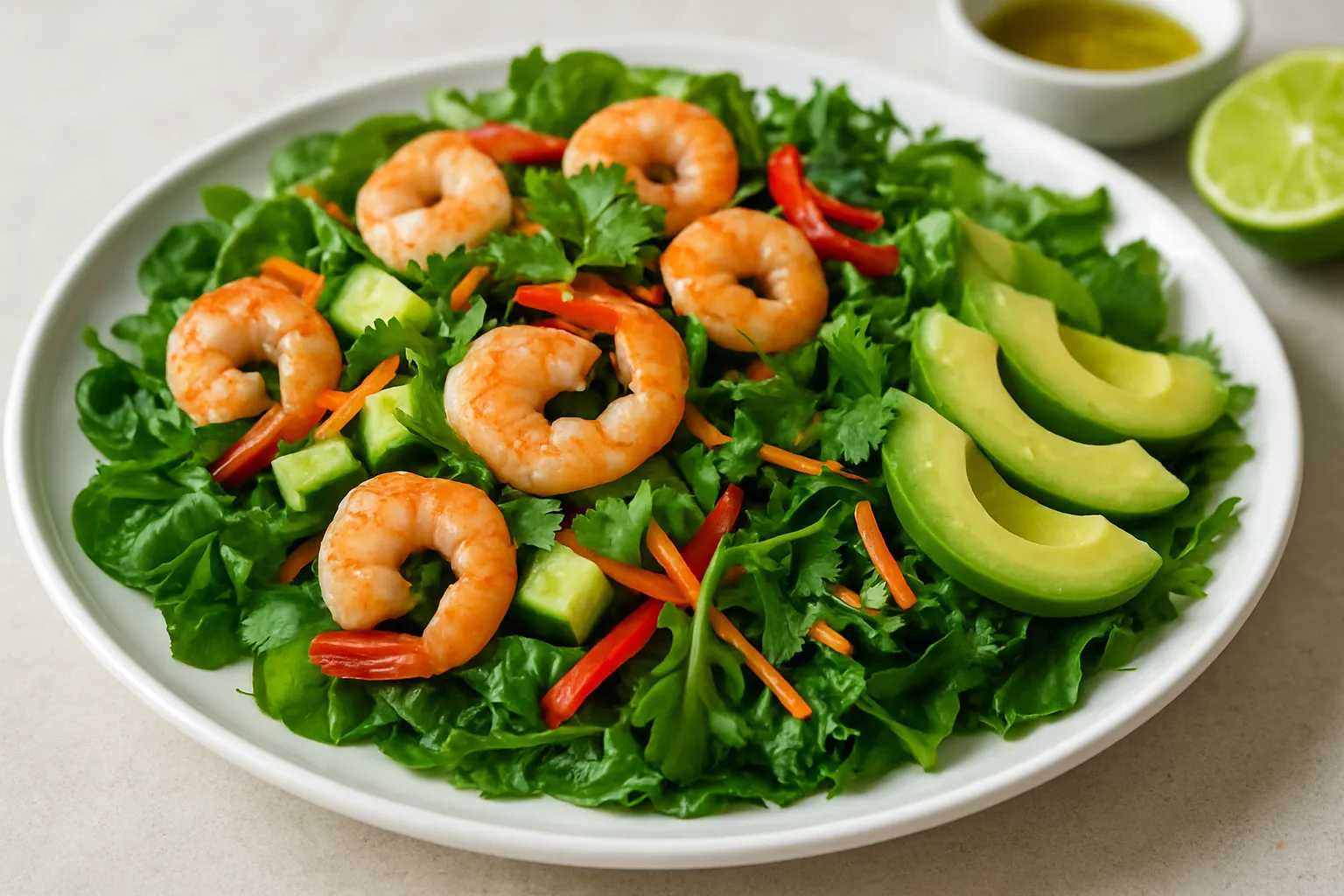 Anti-Inflammatory Shrimp and Mango-Free Green Salad