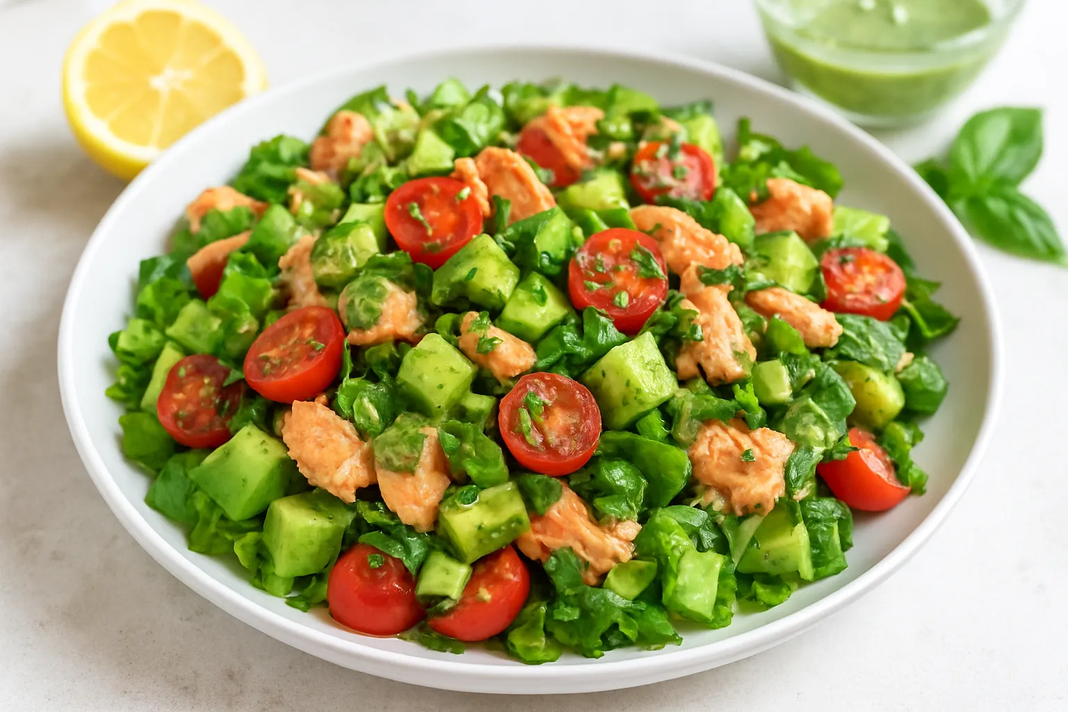 Salmon and Avocado Green Goddess Salad