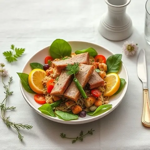 Sardine Collagen Salad with Lemon-Tahini Dressing