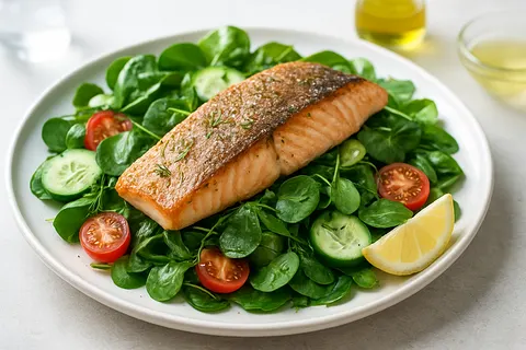 Pan-Seared Trout & Watercress Salad with Lemon