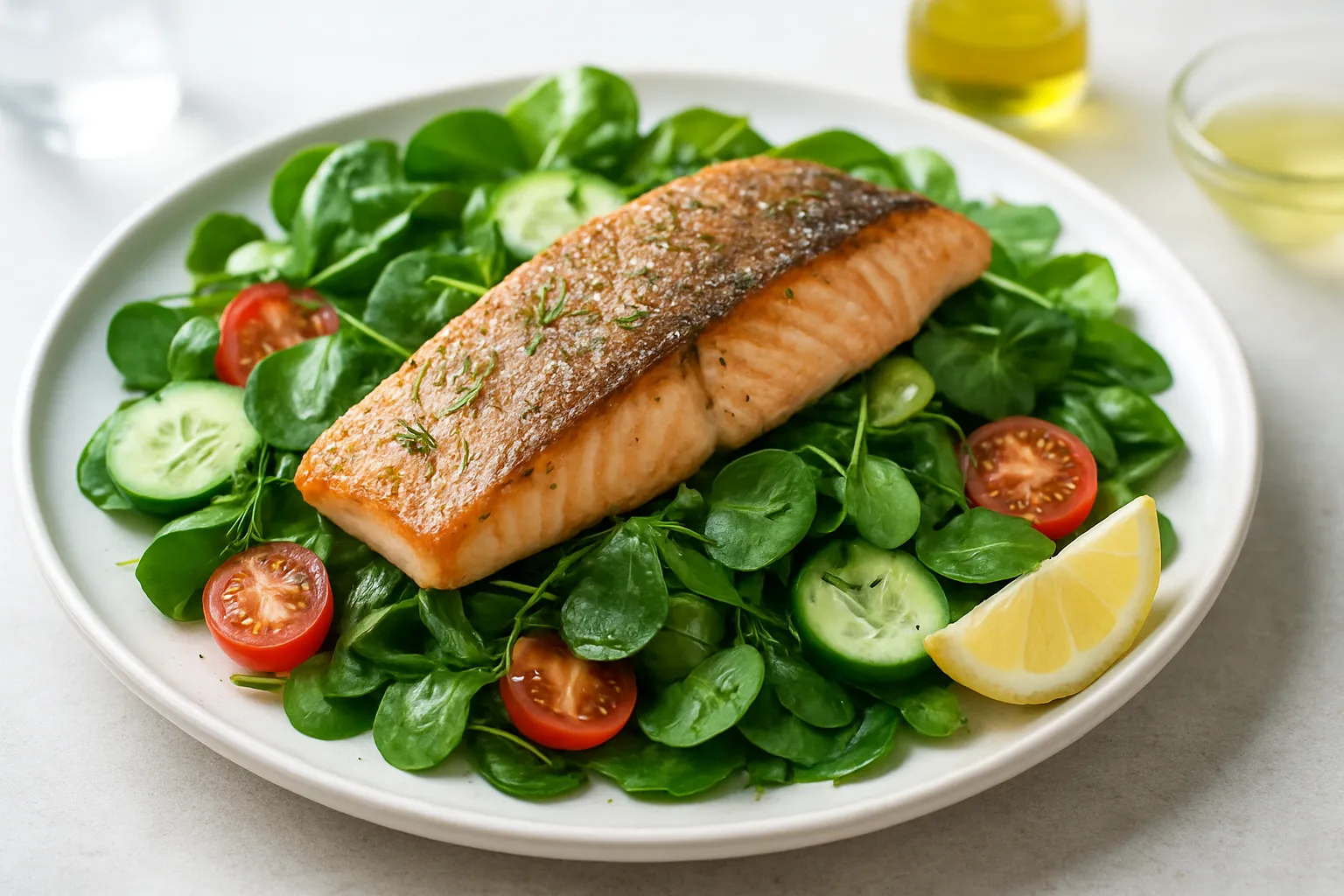 Pan-Seared Trout & Watercress Salad with Lemon