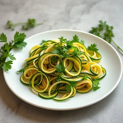 Zucchini Ribbon and Parsley Salad with Chives