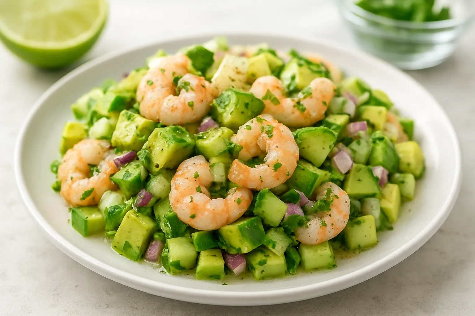 Avocado and Shrimp Citrus-Free Ceviche Salad