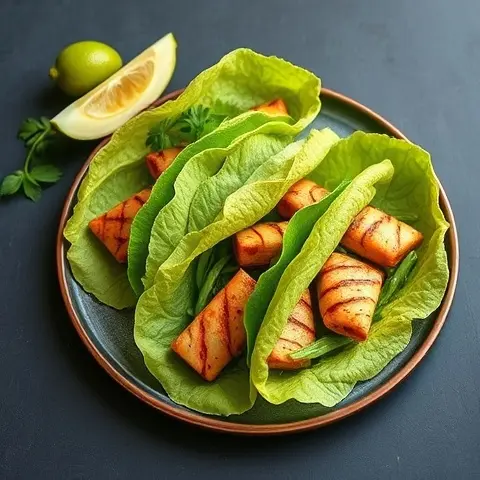 Cumin-Lime Grilled Fish Lettuce Tacos