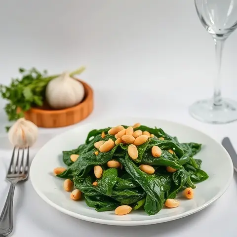 Sautéed Swiss Chard with Garlic & Pine Nuts