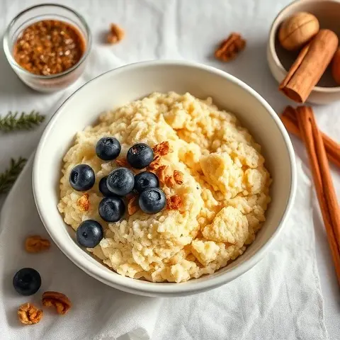 Cauliflower “Oats” with Cinnamon, Walnuts, and Blueberries
