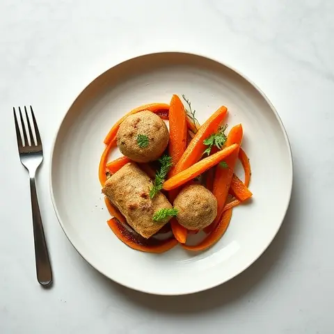 Rosewater Turkey Kofta with Braised Carrots