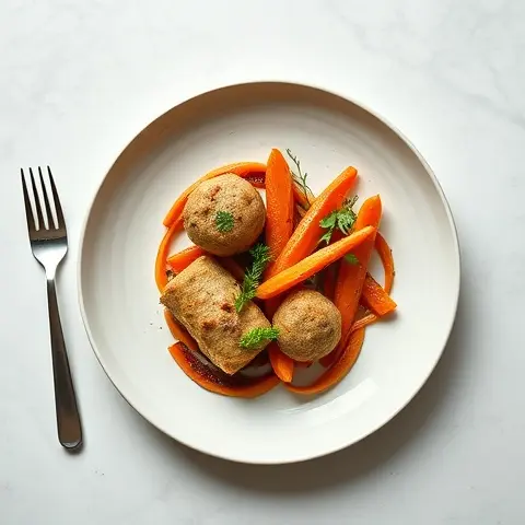Rosewater Turkey Kofta with Braised Carrots