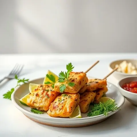 Garlic-Lime Chicken Lollipop Skewers