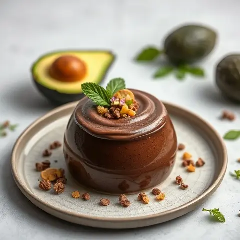 Silky Dark Chocolate Avocado Mousse (No Sugar)