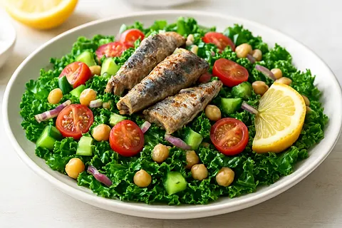 Sardine and Kale Power Salad