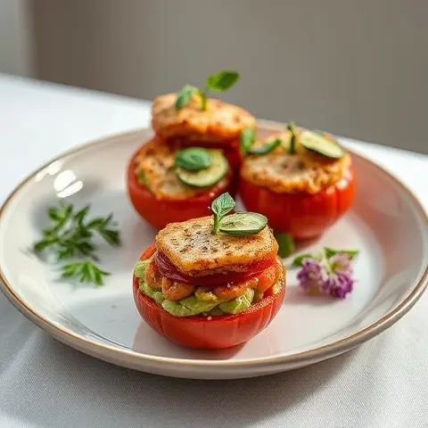 Smoked Mackerel & Avocado Stuffed Tomatoes