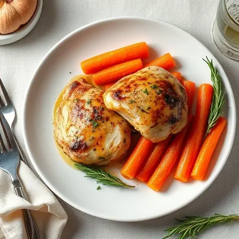 Garlic-Rosemary Chicken Thighs with Carrots
