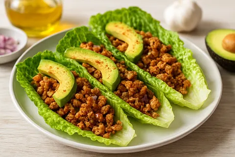 Spicy Turkey Lettuce Wraps with Avocado