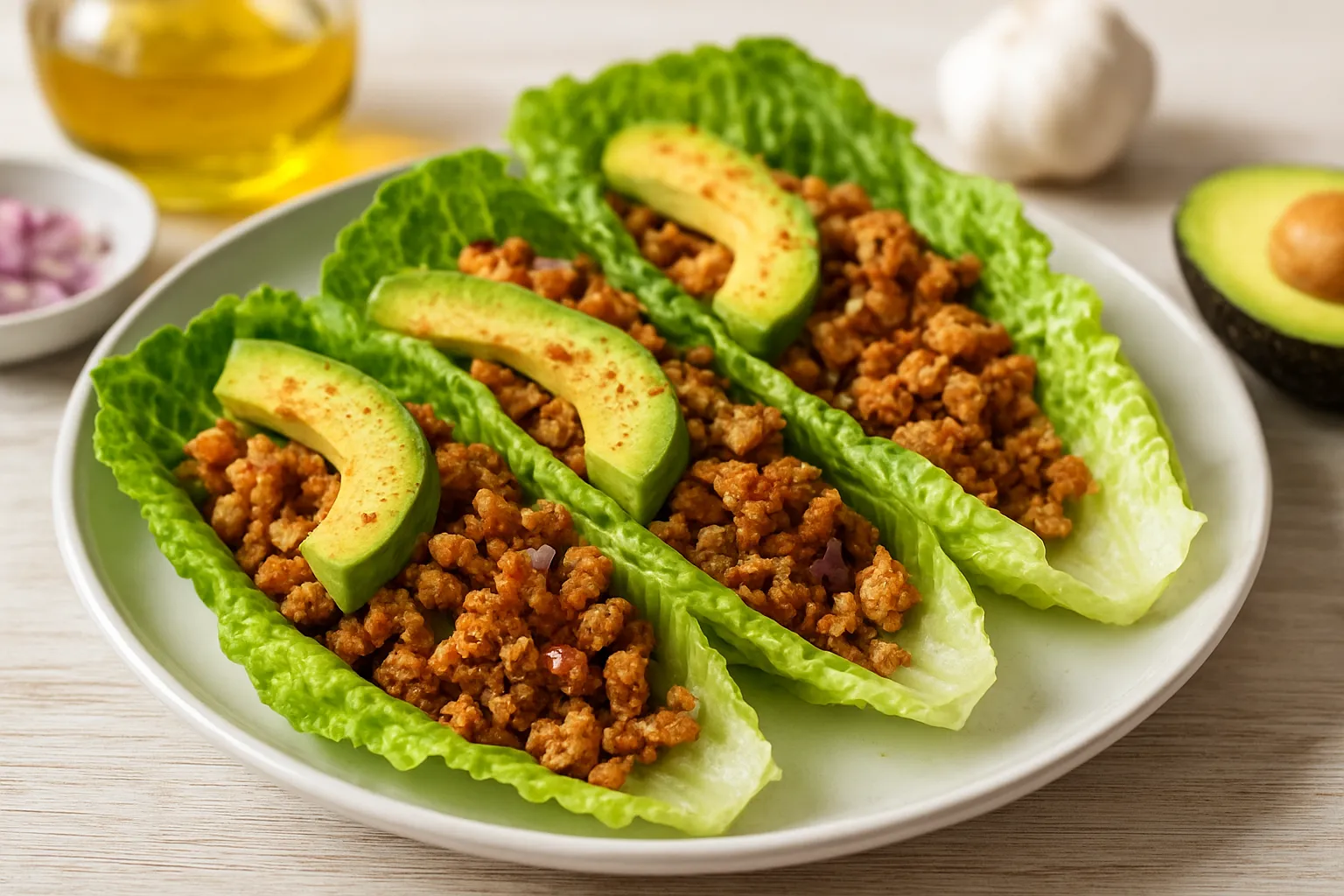 Spicy Turkey Lettuce Wraps with Avocado