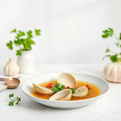 Nutritious Clam Broth with Garlic & Parsley