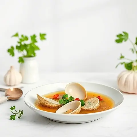 Nutritious Clam Broth with Garlic & Parsley