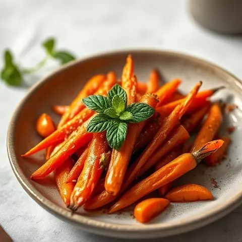 Harissa-Roasted Carrots with Mint