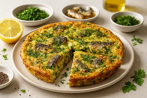 Sardine & Herb Frittata with Dill and Lemon