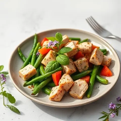 Thai Basil Turkey with Green Beans