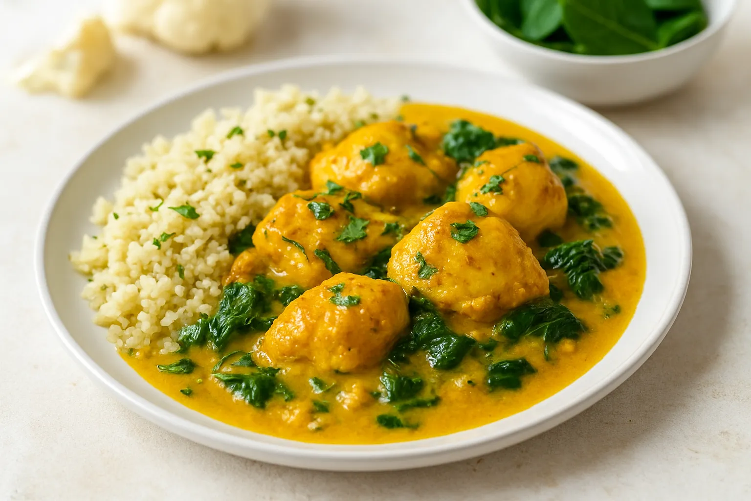 Coconut-Curry Chicken with Cauliflower Rice