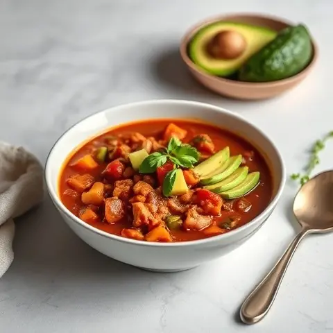 Lean Turkey Chili with Avocado