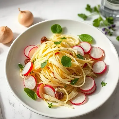 Detox Shredded Kohlrabi & Radish Salad with Lime & Cilantro