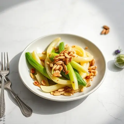 Lightly Sautéed Baby Leeks with Toasted Seeds